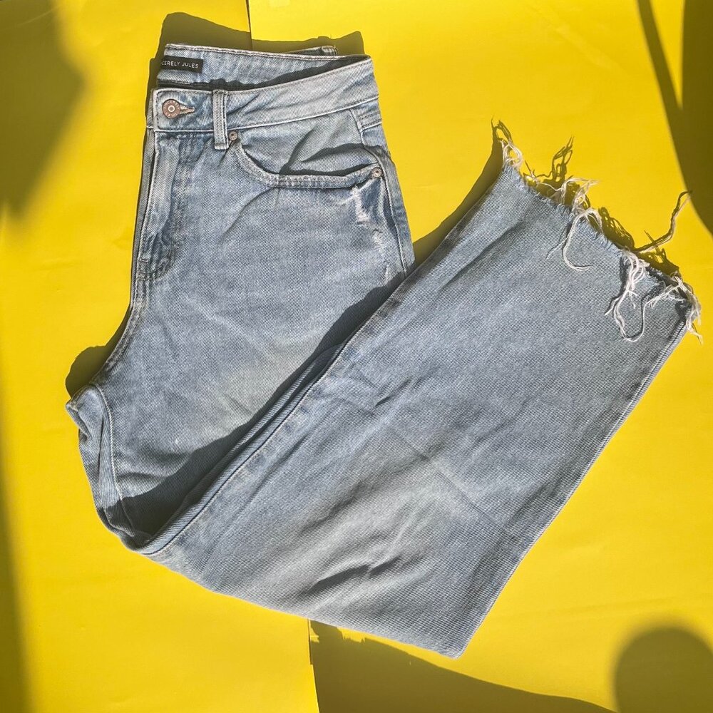Light Blue Straight Leg Jeans